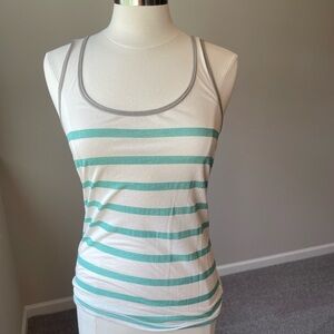 J. Crew Green and Blue Fitted Tank Top